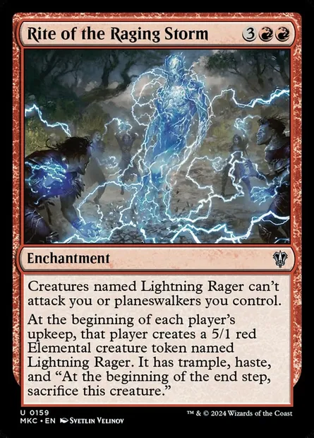 Rite of the Raging Storm, Magic card MKC 159 — Murders at Karlov Manor Commander set