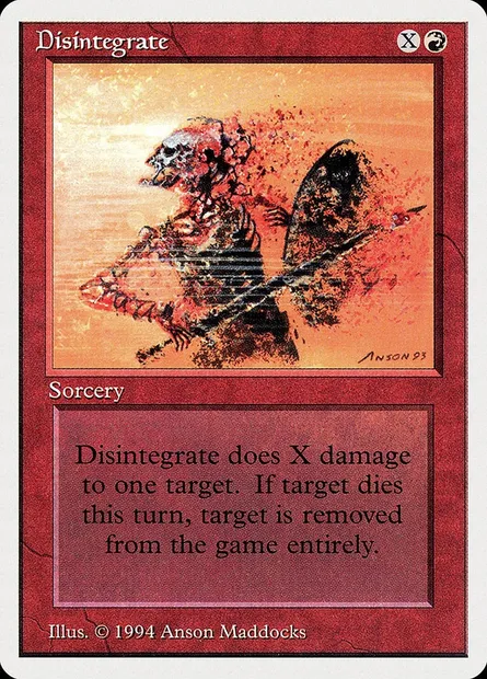 Disintegrate, Magic card SUM 142 — Summer Magic / Edgar set