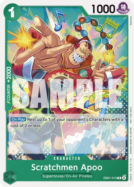 Scratchmen Apoo, One Piece card EB01-015 — MEMORIAL COLLECTION set