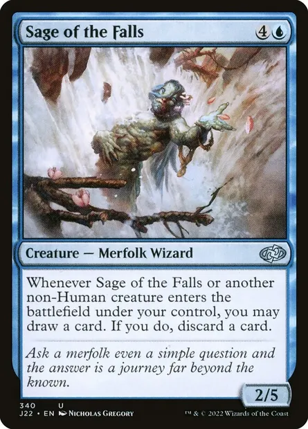 Sage of the Falls, Magic card J22 340 — Jumpstart 2022 set