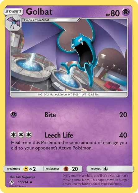 Golbat, Pokémon card UNB 65 — Unbroken Bonds set