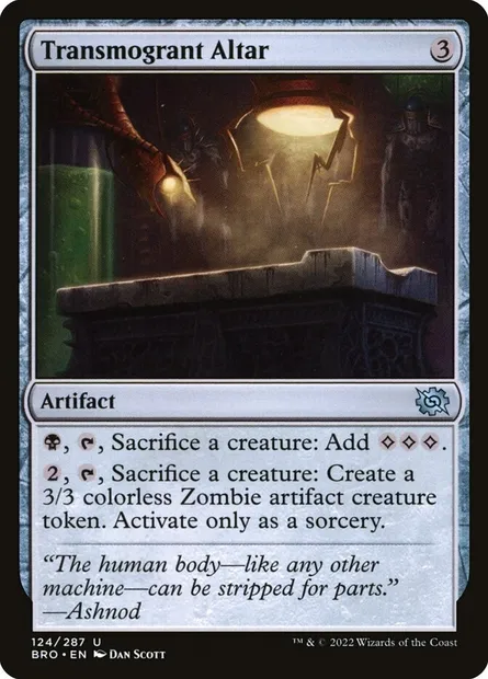 Transmogrant Altar, Magic card BRO 124 — The Brothers' War set