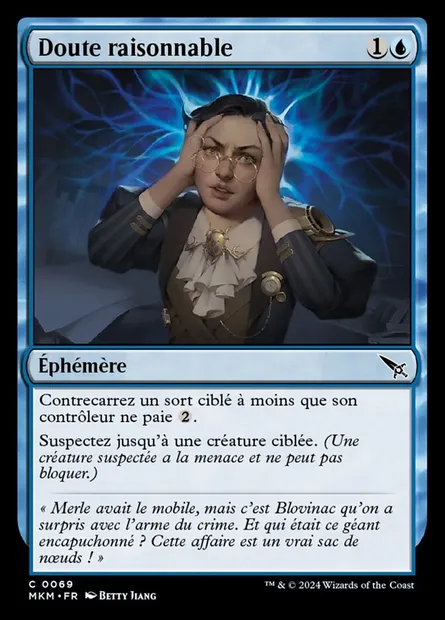 Doute raisonnable, carte Magic MKM 69 — extension Murders at Karlov Manor