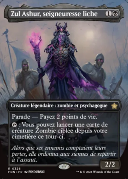 Zul Ashur, seigneuresse liche, carte Magic FDN 326 — extension Foundations