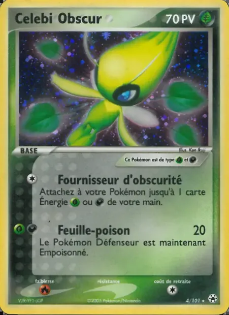 Celebi Obscur, carte Pokémon HL 4 — extension EX Légendes Oubliées