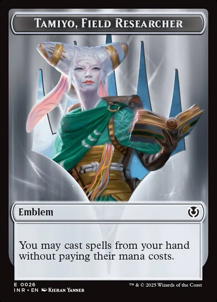 Tamiyo, Field Researcher Emblem, carte Magic TINR 26 — extension Innistrad Remastered Tokens