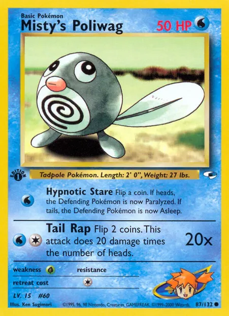 Misty's Poliwag, carte Pokémon GH 87 — extension Gym Heroes