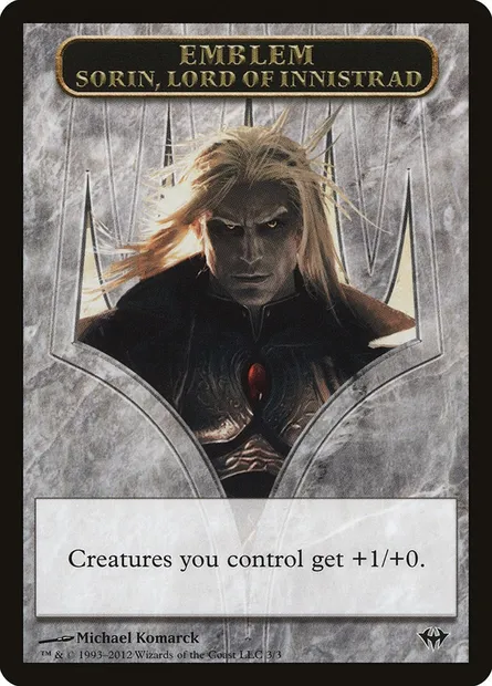 Sorin, Lord of Innistrad Emblem, Magic card TDKA 3 — Dark Ascension Tokens set