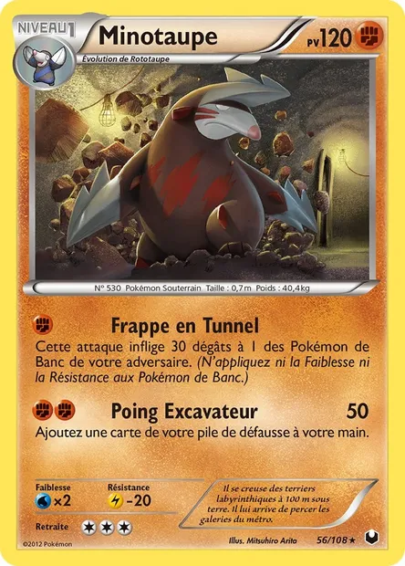 Minotaupe, carte Pokémon DEX 56 — extension Explorateurs Obscurs