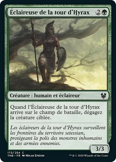 Éclaireuse de la tour d'Hyrax, carte Magic THB 173 — extension Theros Beyond Death