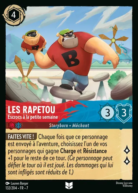 Les Rapetou - Escrocs à la petite semaine, carte Disney Lorcana CH7-132 — extension L'île d'Archazia