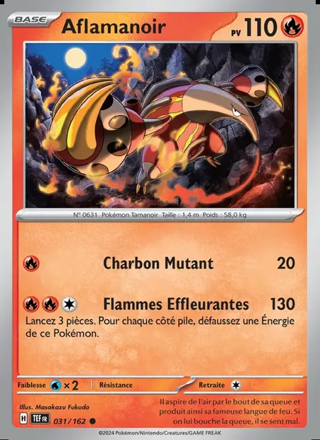 Aflamanoir, carte Pokémon TEF 031 — extension Forces Temporelles