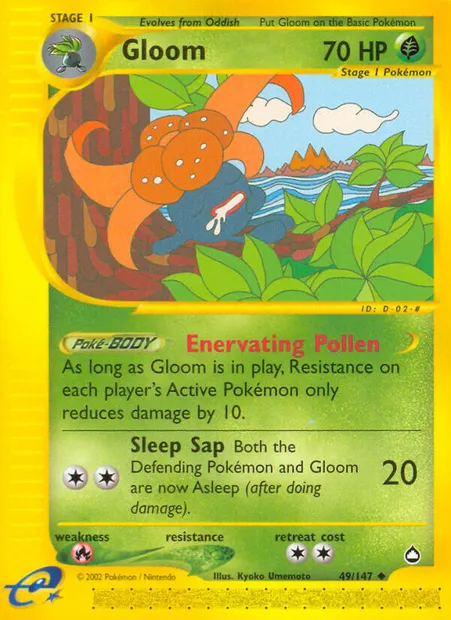 Gloom, Pokémon card AQ 49 — Aquapolis set