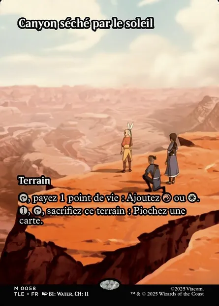Canyon séché par le soleil, carte Magic TLE 58 — extension Avatar: The Last Airbender Eternal