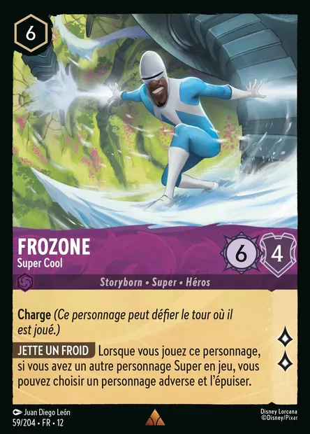 Frozone - Super Cool, carte Disney Lorcana CH12-059 — extension Contrées Inconnues