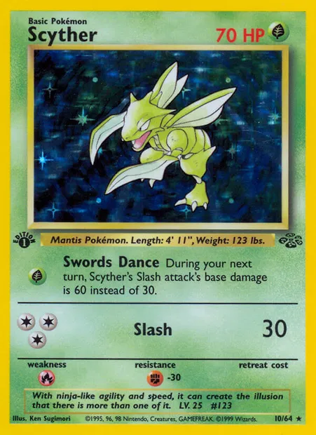 Scyther, Pokémon card JU 10 — Jungle set