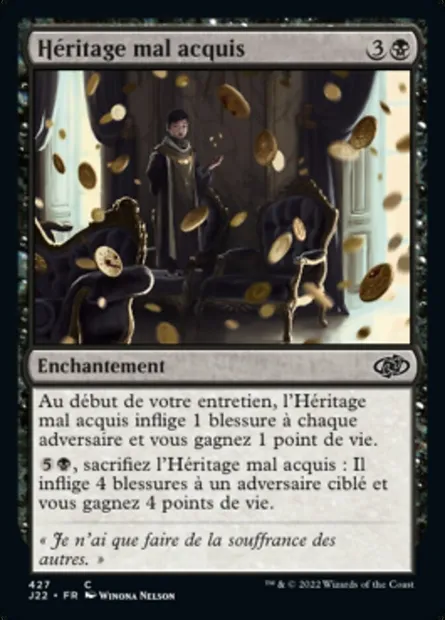 Héritage mal acquis, carte Magic J22 427 — extension Jumpstart 2022
