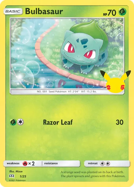 Bulbasaur, Pokémon card MCD21 1 — McDonald's Collection 2021 set