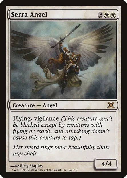 Serra Angel, Magic card 10E 39 — Tenth Edition set