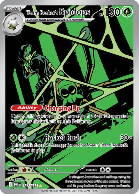 Team Rocket's Spidops, Pokémon card DRI 187 — Destined Rivals set
