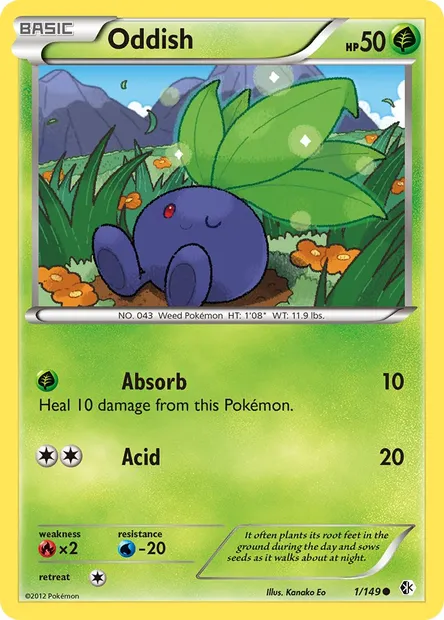 Oddish, Pokémon card BCR 1 — Boundaries Crossed set