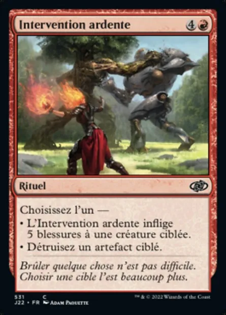 Intervention ardente, carte Magic J22 531 — extension Jumpstart 2022