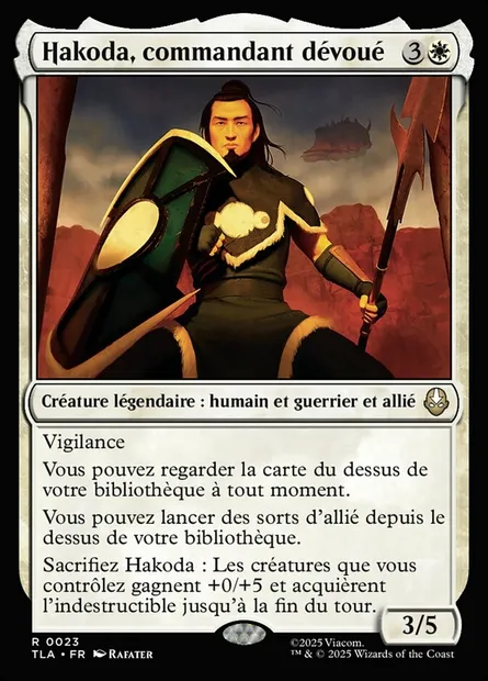 Hakoda, commandant dévoué, carte Magic TLA 23 — extension Avatar: The Last Airbender