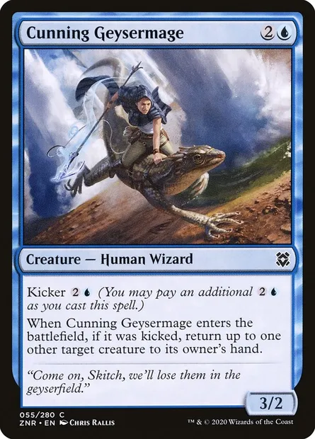 Cunning Geysermage, Magic card ZNR 55 — Zendikar Rising set