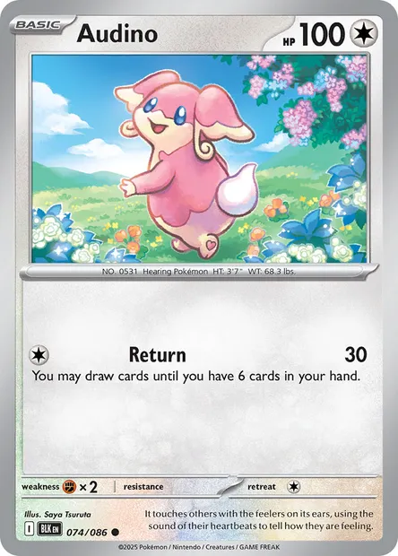 Audino, Pokémon card BLK 074 — Black Bolt set