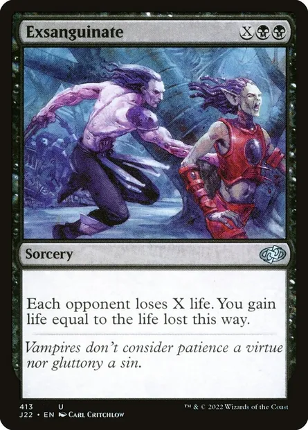 Exsanguinate, Magic card J22 413 — Jumpstart 2022 set