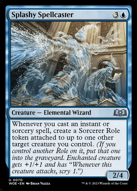 Splashy Spellcaster, Magic card WOE 70 — Wilds of Eldraine set