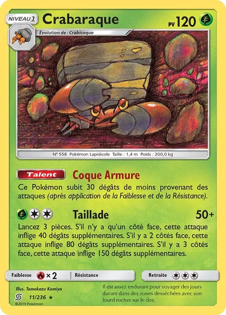 Crabaraque, carte Pokémon UNM 11 — extension Harmonie des Esprits