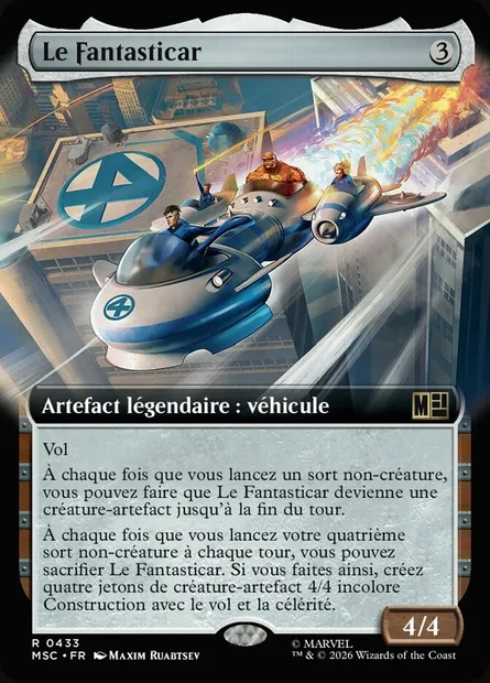 Le Fantasticar, carte Magic MSC 433 — extension Marvel Super Heroes Commander