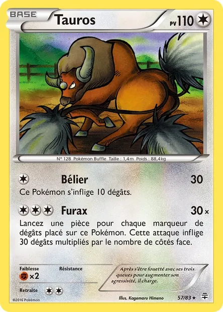 Tauros, carte Pokémon GEN 57 — extension Générations