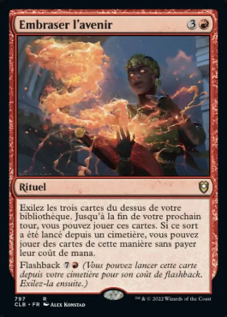 Embraser l'avenir, carte Magic CLB 797 — extension Commander Légendes : la bataille de la Porte de Baldur