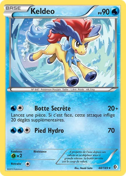 Keldeo, carte Pokémon BCR 48 — extension Frontières Franchies