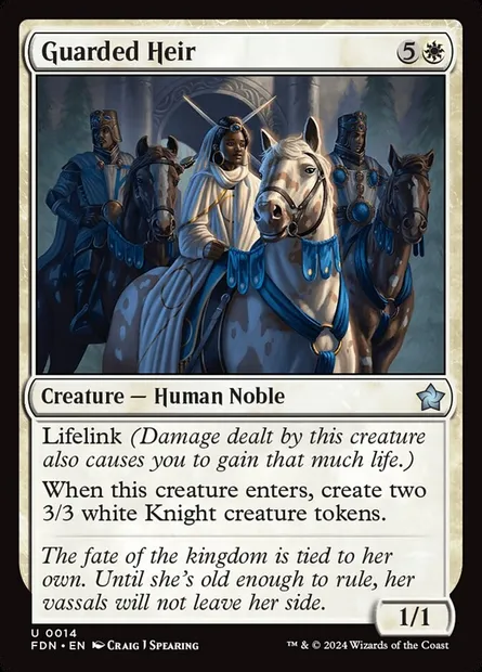 Guarded Heir, Magic card FDN 14 — Foundations set