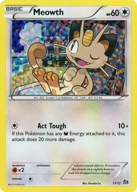 Meowth, Pokémon card MCD16 11 — McDonald's Collection 2016 set