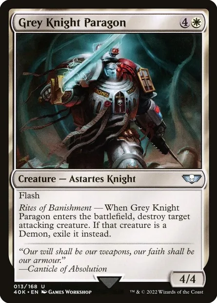 Grey Knight Paragon, Magic card 40K 13 — Warhammer 40,000 Commander set