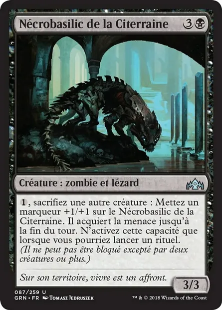 Nécrobasilic de la Citerraine, carte Magic GRN 87 — extension Les Guildes de Ravnica