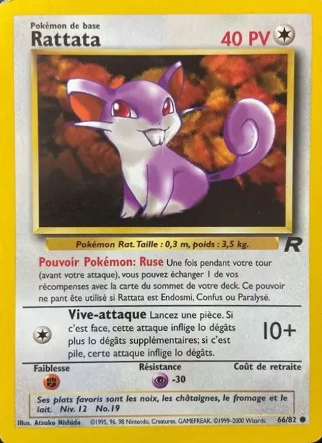 Rattata, carte Pokémon TR 66 — extension Team Rocket