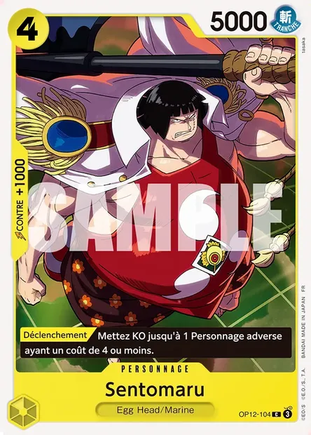 Sentomaru, carte One Piece OP12-104 — extension L'HÉRITAGE DU MAÎTRE