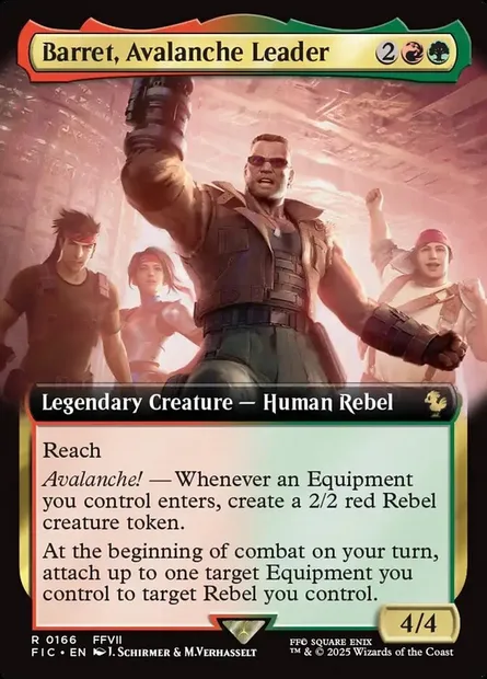 Barret, Avalanche Leader, Magic card FIC 166 — Final Fantasy Commander set