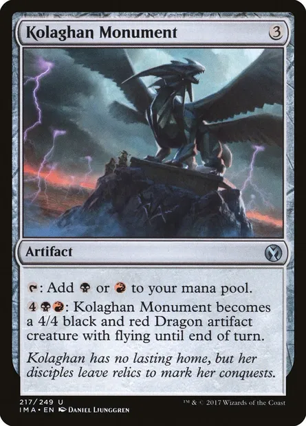 Kolaghan Monument, Magic card IMA 217 — Iconic Masters set