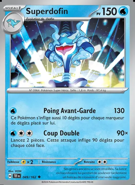 Superdofin, carte Pokémon TEF 049 — extension Forces Temporelles