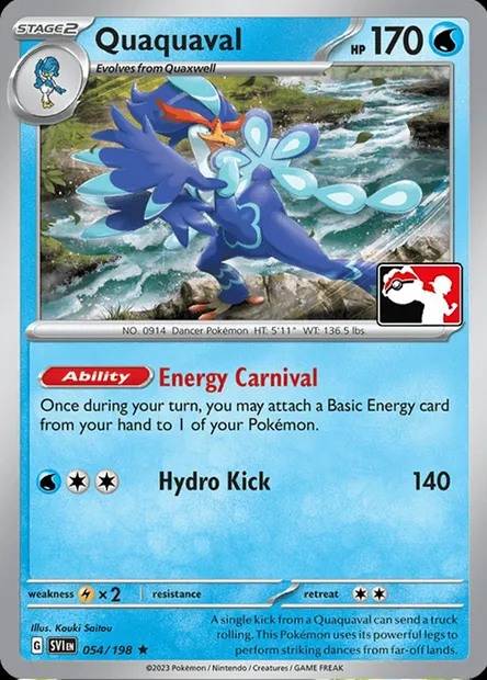 Quaquaval, Pokémon card PPS 054 — Play! Pokémon Prize Pack Series set