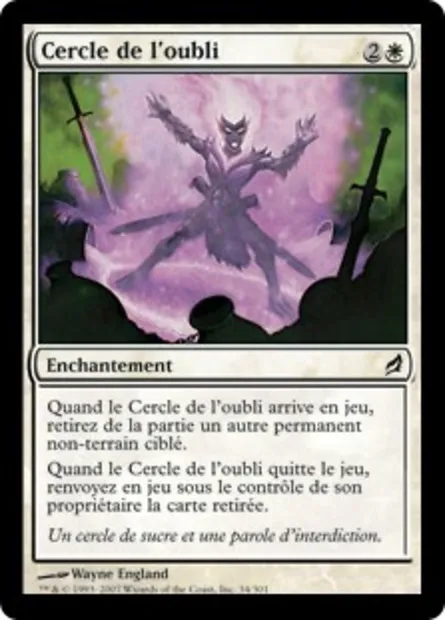 Cercle de l'oubli, carte Magic LRW 34 — extension Lorwyn