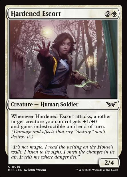 Hardened Escort, Magic card DSK 16 — Duskmourn: House of Horror set