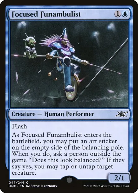 Focused Funambulist, carte Magic UNF 47 — extension Unfinity