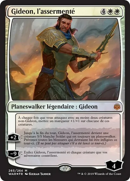 Gideon, l'assermenté, carte Magic WAR 265 — extension La guerre des Planeswalkers